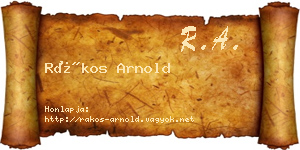 Rákos Arnold névjegykártya